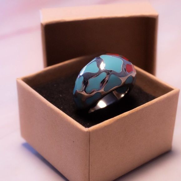 Stainless steel rings different size white blue - Picture 11 of 13